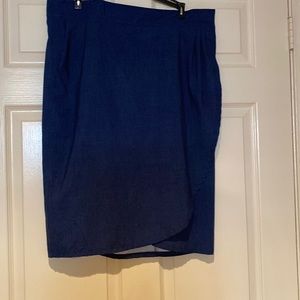 Rip Skirt Hawaii.  Navy below the knee wrap dress,  Length #3.  sz large